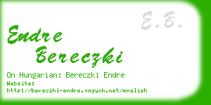 endre bereczki business card